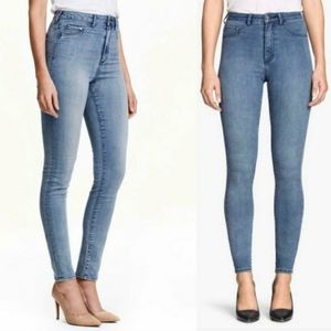 ✴ 2/$20 H&M high waist light blue jeggings